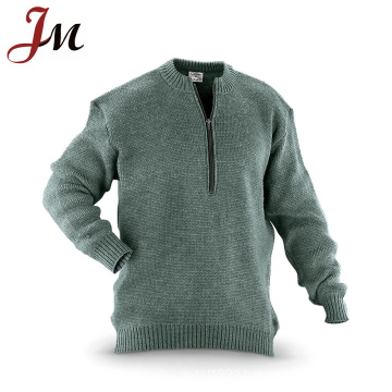 Mens top quality military stylish woolen blend army style men sweater half zipper custom legion sweater